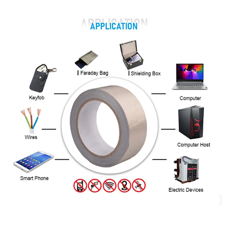 Pest Repeller Snail Trap Electrical Semi Conductive Fabric Cloth Adhesive Rubber Single-Sided Conductive Fabric Tape