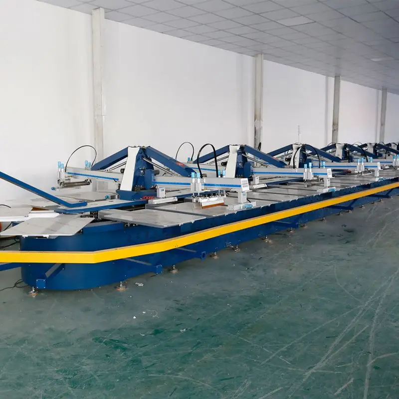 Automatic 8 colors screen print printer shirts oval screen printing machine