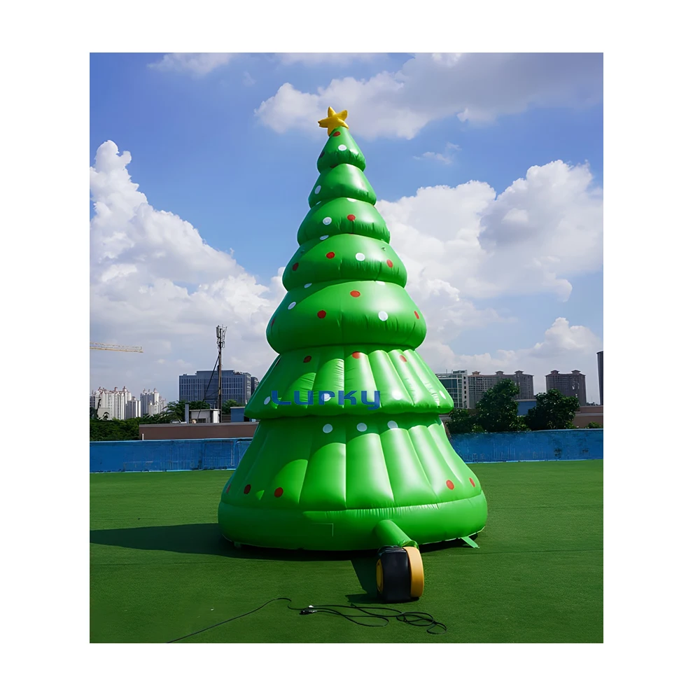 Inflatable christmas tree holiday themed bounce house kids party game
