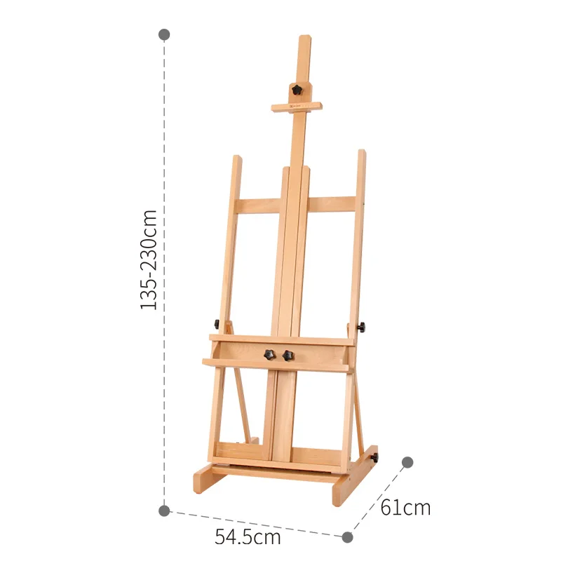Dongjin popular High Quality Wooden adjustable artist easel Foldable Simple painting easel manufacturer for school & studio