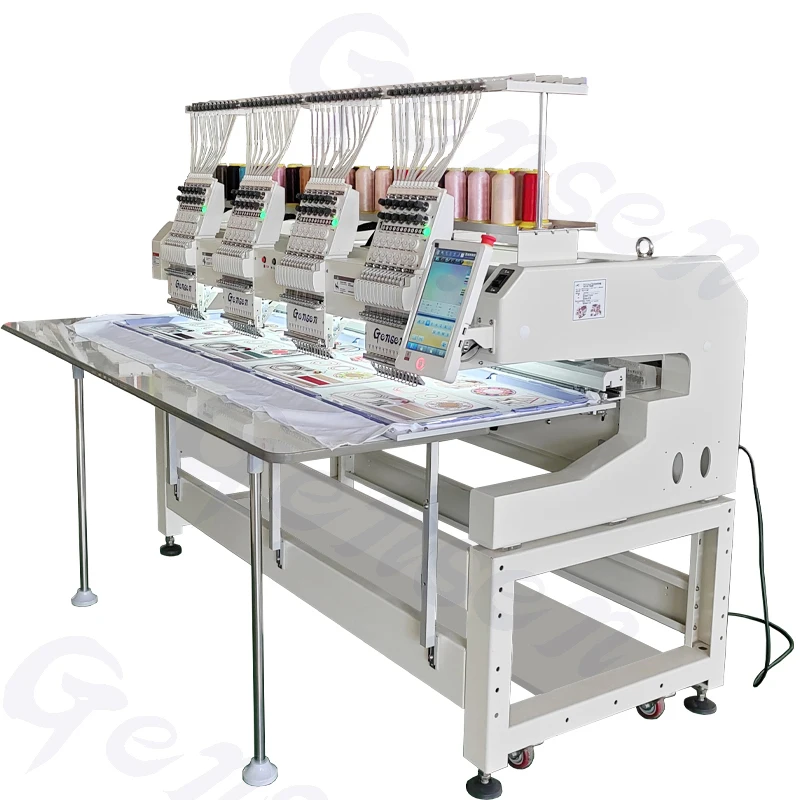 Gensen 270 degree wide cap frame unit embroidery cap logo 12/15 colors industrial china computer embroidery machine 4head