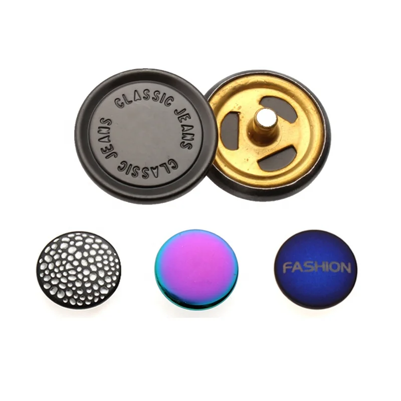 Подгонянная латунная кнопка оснастки для одежды сплав отверстия пластиковые джинсы платье дизайн кнопки для блейзеров весна металлические кнопки