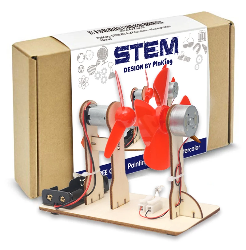 STEM toy DIY 3D wooden wind power generation Physical Learning Toy Science Experiments Kits,STEM toy Learning Sets