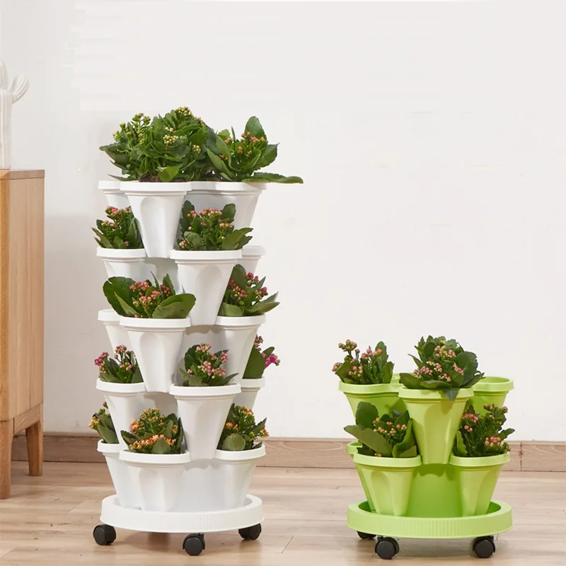 4 petal stackable vertical strawberry planter quality guaranteed balcony nursery strawberry tower planter pots