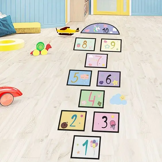 Custom Floor Puzzles for Kids Hopscotch Game Stickers for Classroom and  Home