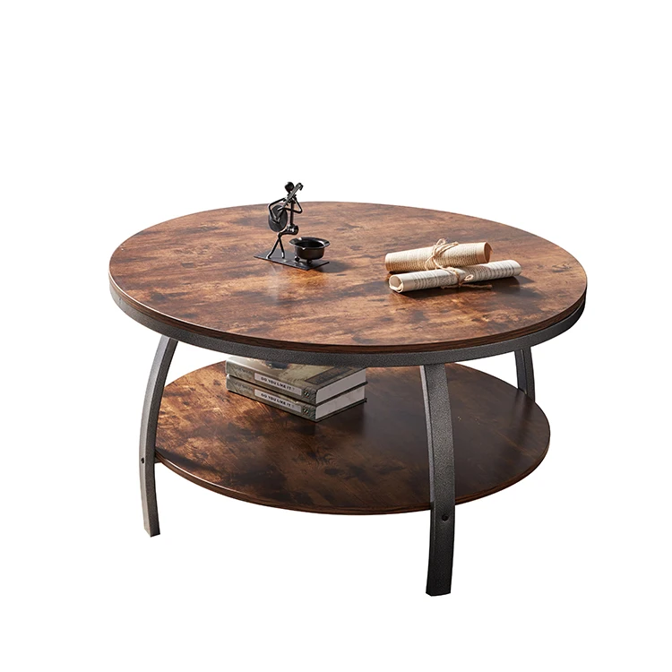 WESOME High quality luxury coffee table modern design metal MDF round side tables coffee table for living room furniture