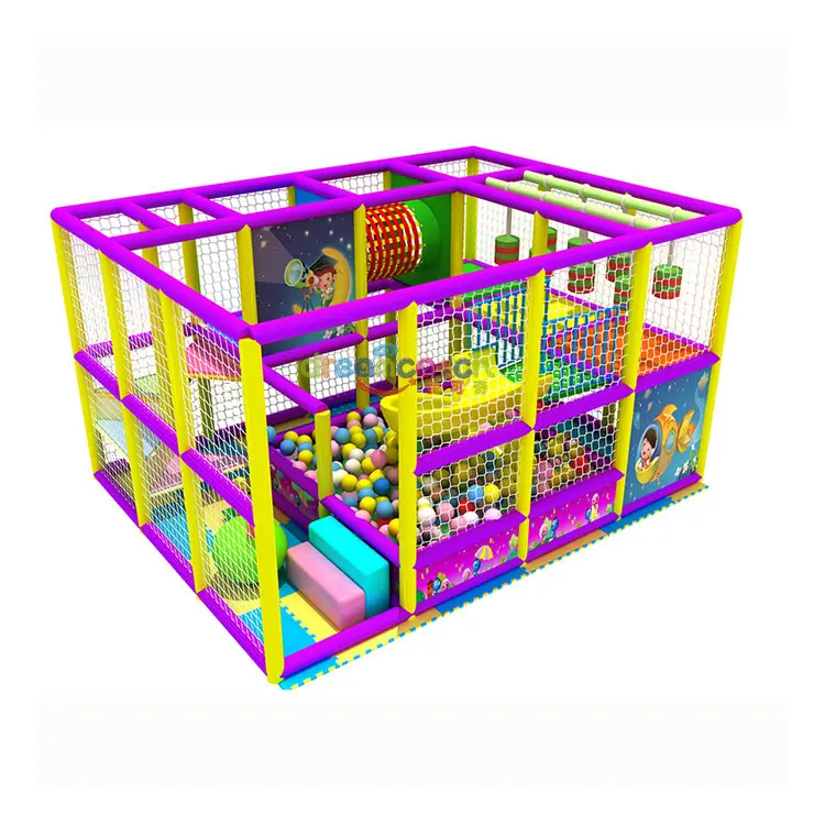 Custom kindergarten playground pink soft play Kids indoor playground designer slides