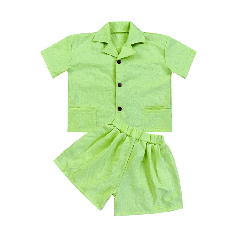 Australia Kids Clothes Hot Selling Summer Linen T-shirt Linen Short For Baby