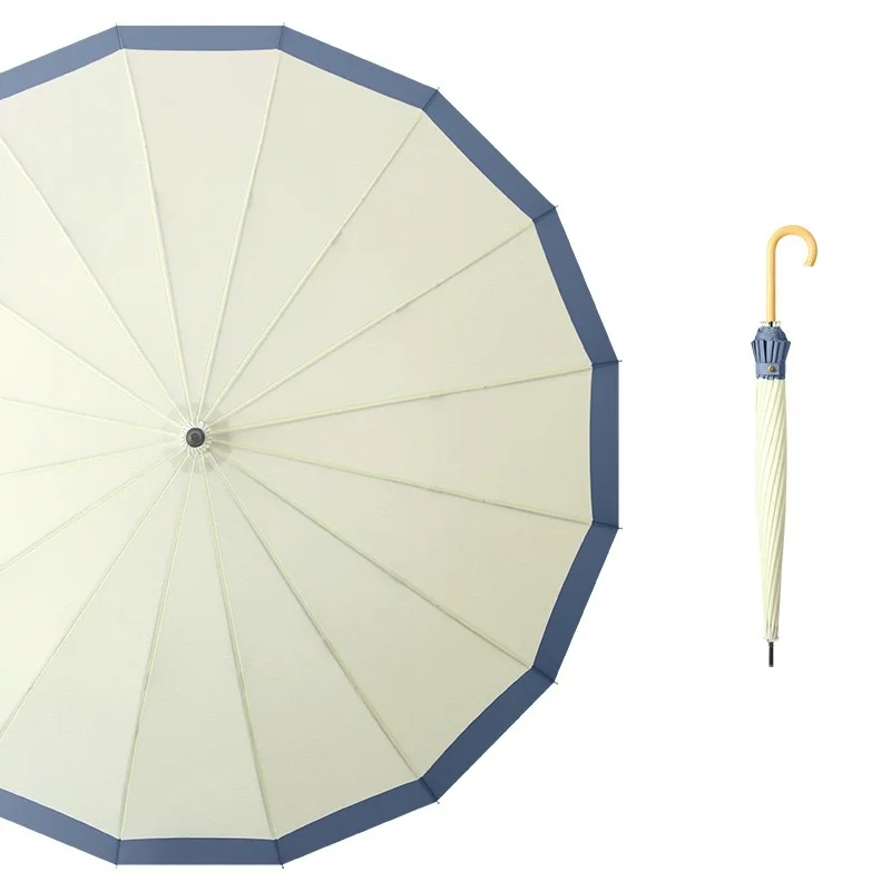 GQK Windproof Golf Umbrella Men Long Handle Big Outdoor Rain Umbrellas 16K Wooden Handle Umbrella Cheap and practical