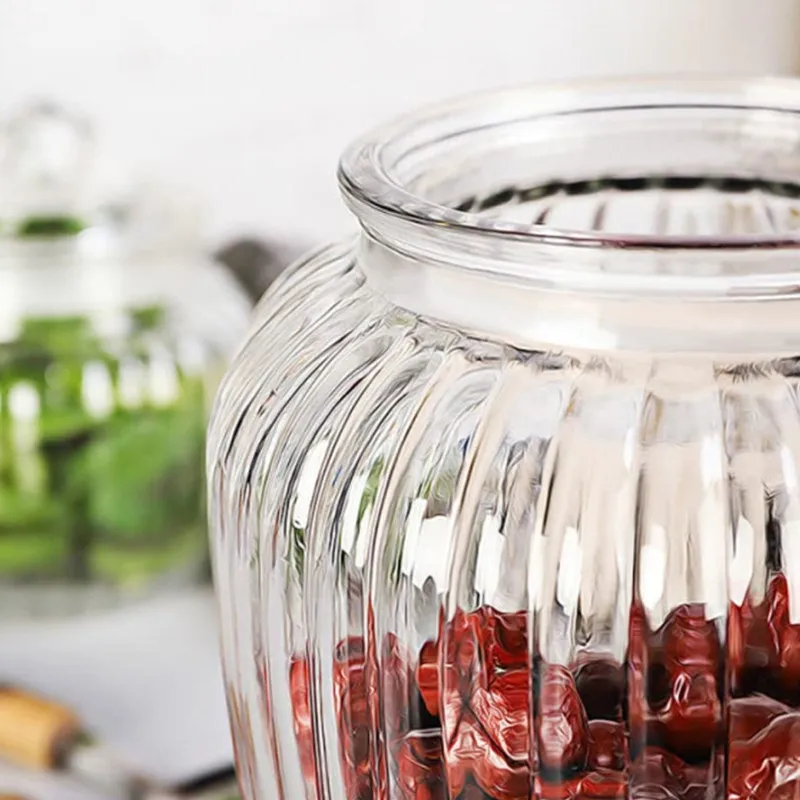 Glass Cookie Jar Medium Food Storage Container with Airtight Lid Glass Storage Cookie Jar for Flour Pasta Candy