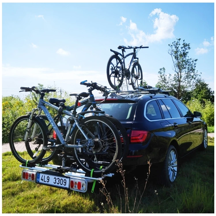 Steel Tow Bar Rear Mounted E Bike Rack for 2 E Bike