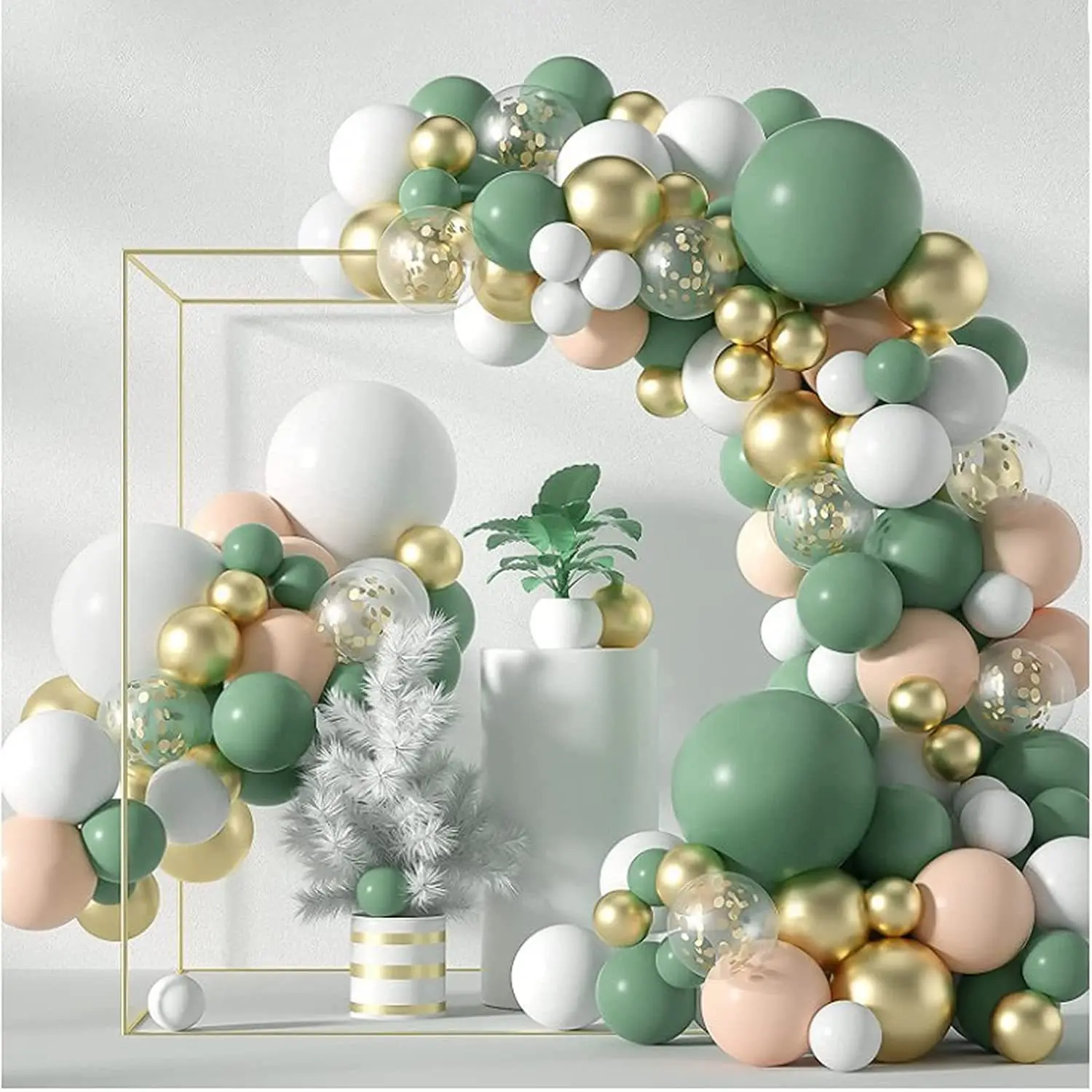 Tongxu A-mazon Hot Sale Green Gold White Latex Birthday Balloons Set for Wedding Balloons Decoration Birthday Party Decorations