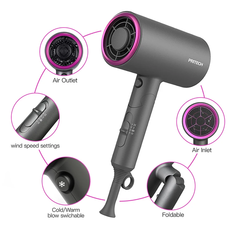 PRITECH High Quality Custom Professional Foldable Travel Salon Hair Dryer