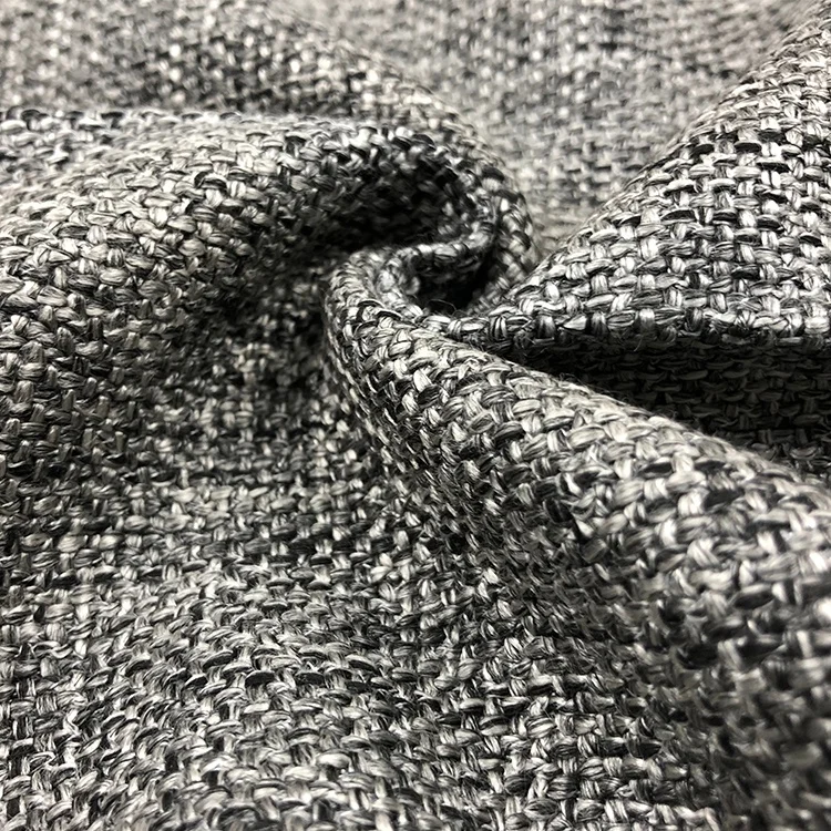 High quality grey modern cotton linen printed popular sofa fabric small quantity