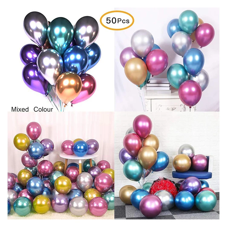 
High Quality 12 Inch Birthday Graduation Party Decoration Pearl Metallic Latex Chrome Balloons 