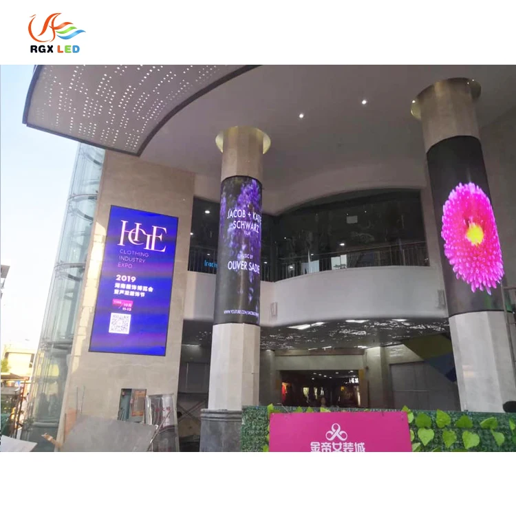 RGX 360 degree curve round Indoor P4 Cylinder Column led display circular screen