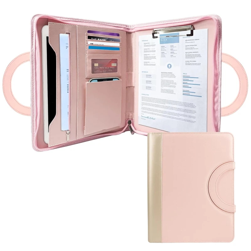 Лидер продаж Кожаный Автомобильный держатель для документов A4 PU-Folio деловая застежка-молния индивидуальный узор портфолио