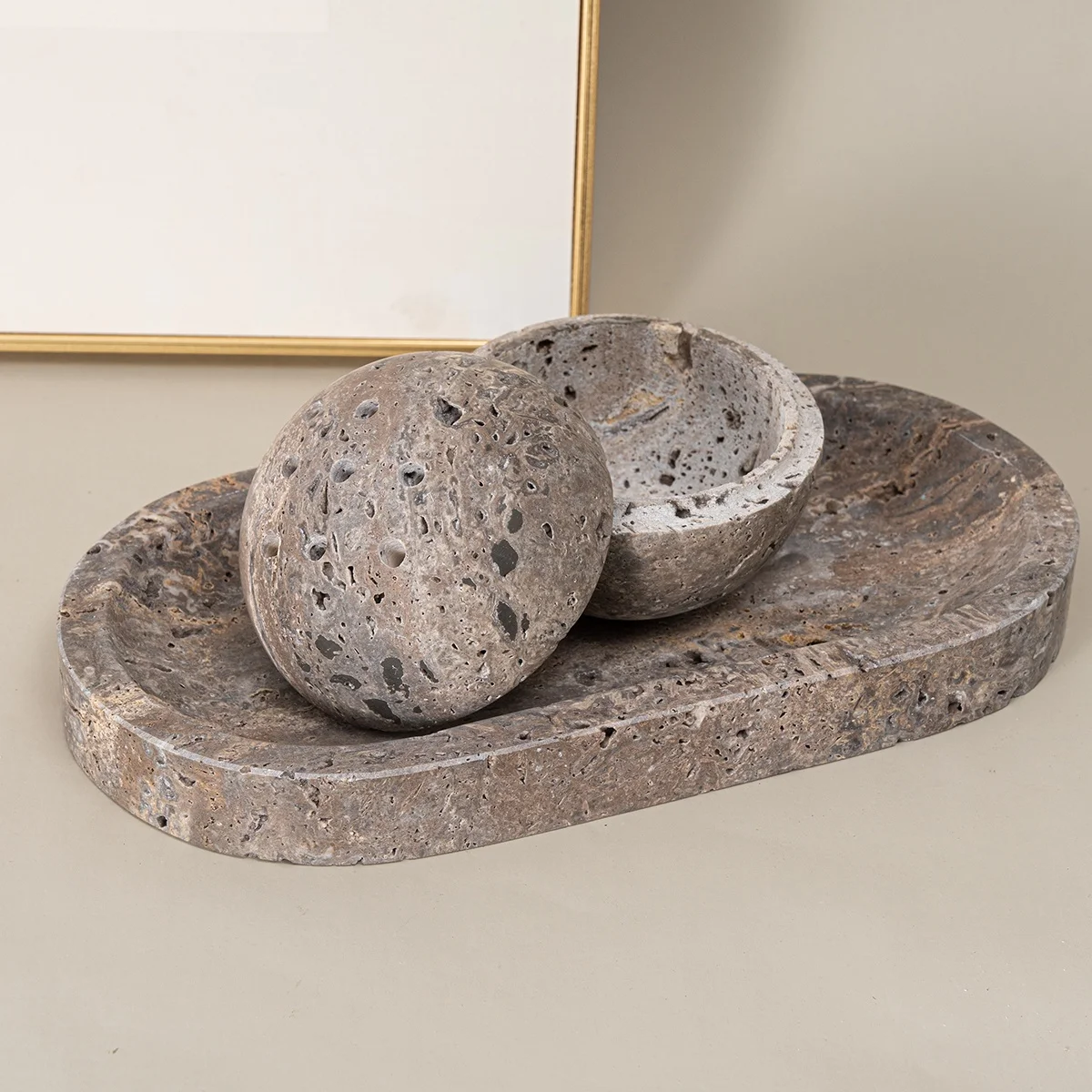 2023 Trends Home Decor Purple Travertine Incense Holder Marble Incense Burner Home Hotel Decoration Religious Round Ornament