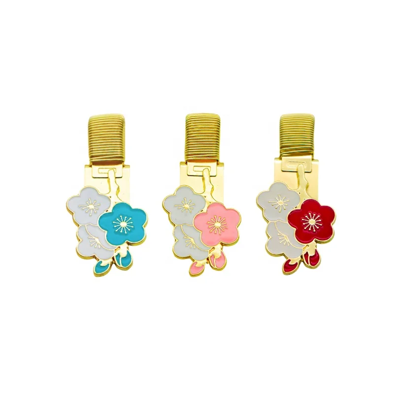 Sakura Stainless steel spring pen clip Portable pen holder Notebook accessories Metal pen holder