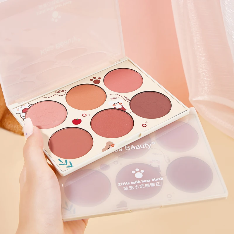 6 Color Blush Matte Natural Cheek Tint Brighten Face Waterproof Face Contouring Cosmetics Blush Powder Soft Female Makeup