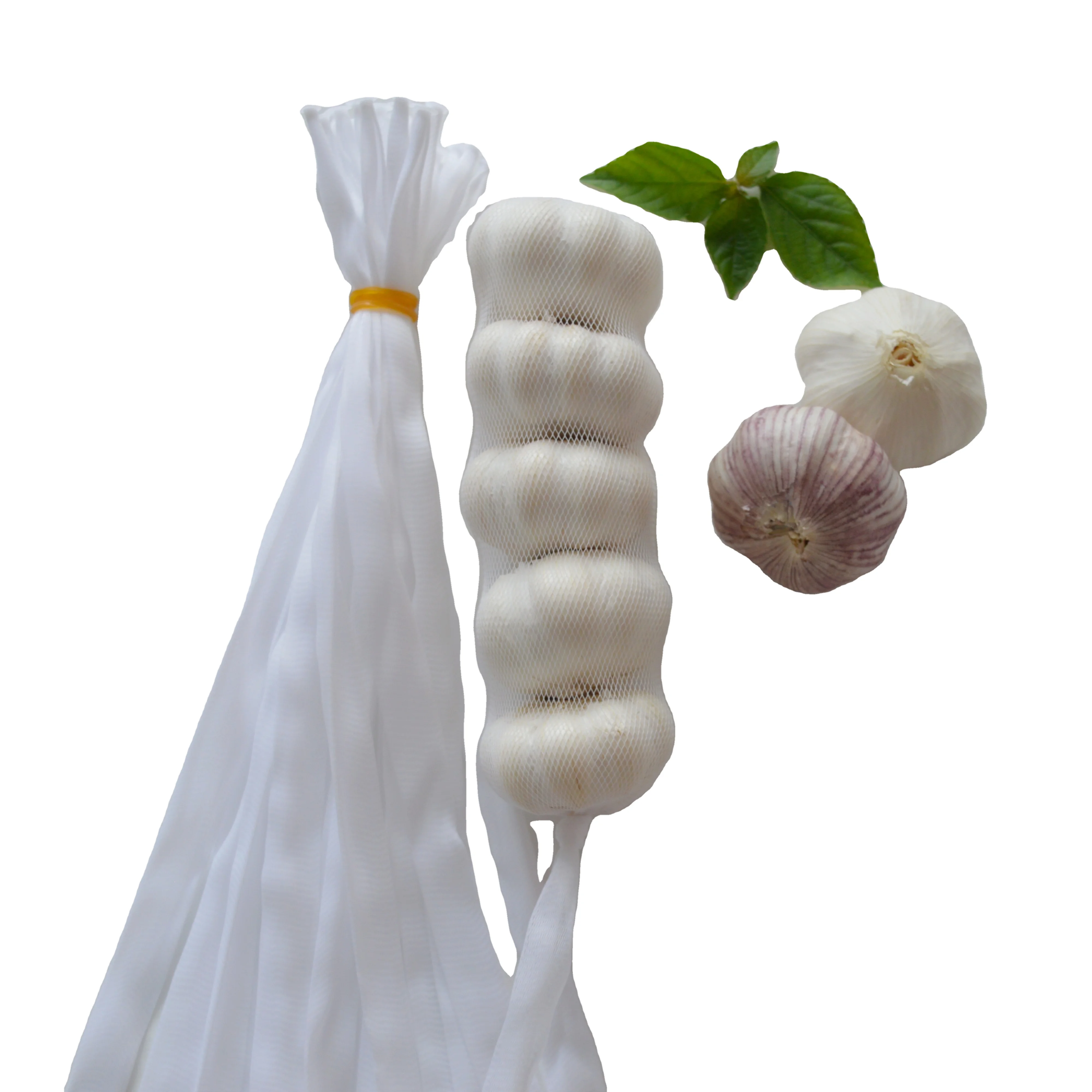 pe hot bottom mesh bags for garlic for supermarket
