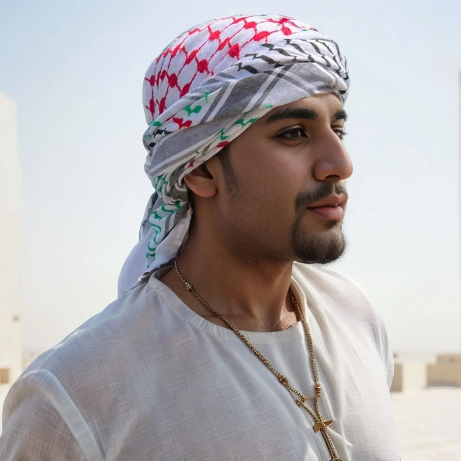Best Sell Middle East Scarves Hijabs Dubai Arab 100% Polyester Bandanas Saudi Men Turban Square 135*135CM Muslim Keffiyeh Hijabs