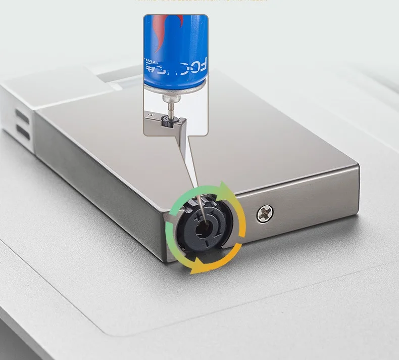 Cigarette Lighter Originality Rocker Arm Ignition Switch Metal Blue Fire Butan Gas Lighter