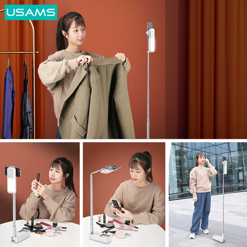 USAMS ZB209 Hot Product Adjustable Reading Book Live Show usb rechargeable foldable desk table lamp