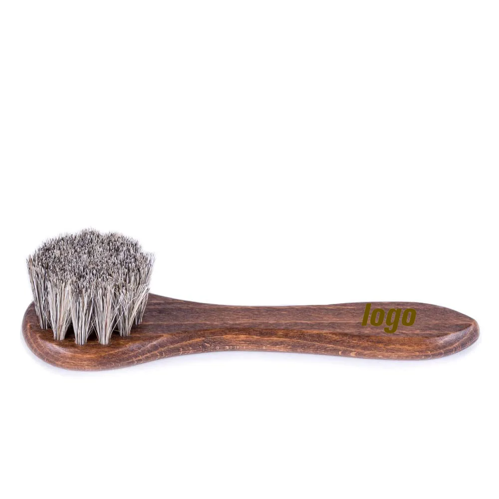 Small Round Head Horsehair Shoes Polish Brushes Care Clean Dauber Applicators