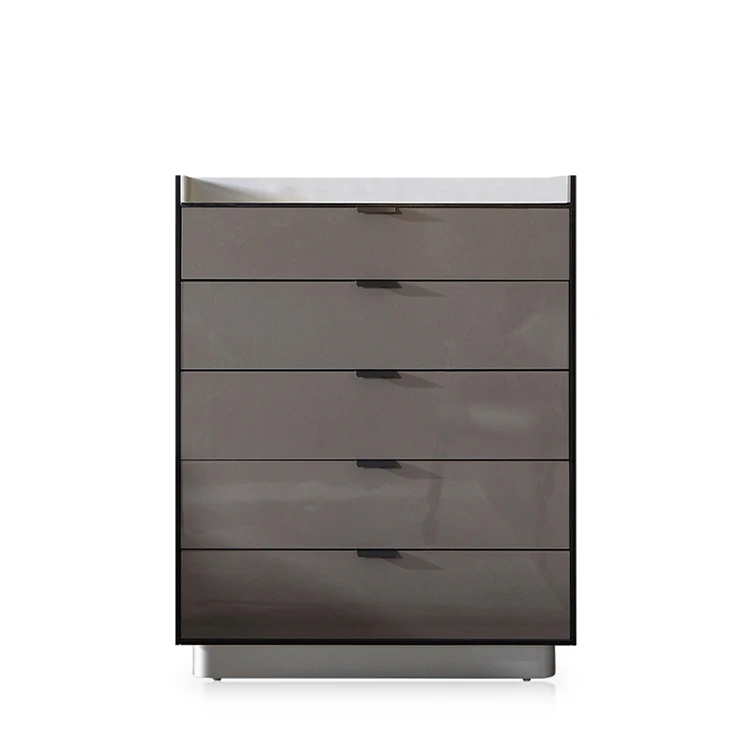 Italian minimalist chest of drawers, high-grade gray drawer cabinets, home bedroom storage lockers