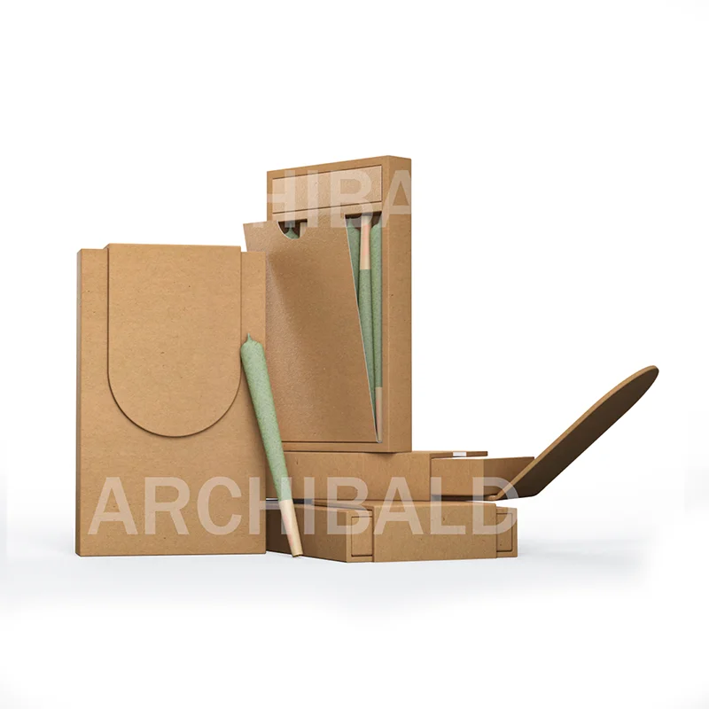 Archibald Custom stash box Premium Quality Pre Smell Proof Roll Pack Containers Kraft Paper Child Resistant Packaging Box Holder