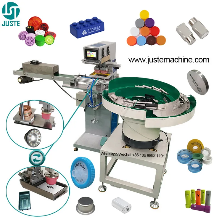 Pad Printer Device Spd 50Cm Tank Flat Pad Printing Machine With Vibrating Disk Feeder For Optical Frame Cube Medical Tube Car