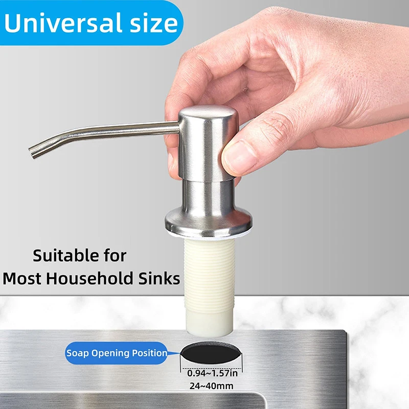 Kitchen Accessories Stainless Steel Pump Head Lotion Dispenser Stainless Steel Sink Soap Dispenser
