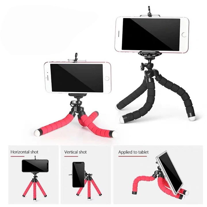 Flexible Selfie Stick3 In 1 360 Degree Stick Handheld Telescopic Fill light Mini