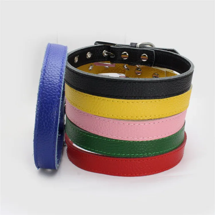 Soft Personalized Dog Collar Adjustable Leather Dog Collar Luxury Pet Collar for Small Medium Large Dogs