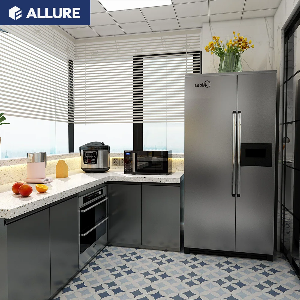 Allure Stainless steel Smart kitchen cabinet Set Industrial fashion Style Luxury modern design kitchen cabinets wholesale