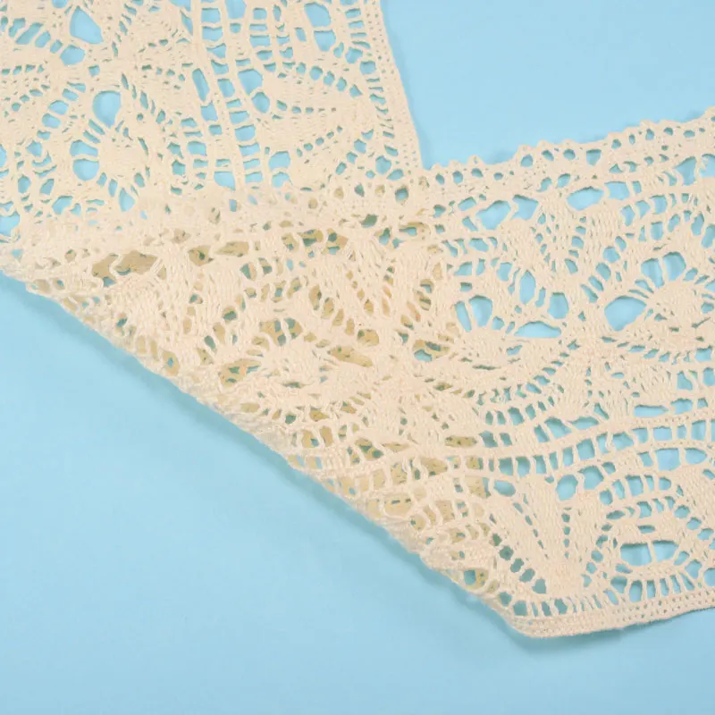 Wholesale Cotton Lace Crochet Ribbon Lace Width 12cm Lace Trim Edging Wedding 2023