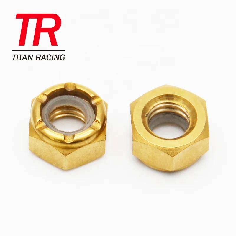 Grade5 Titanium Alloy M5 M6 M8 M10 M12 M14 Hex Nylon Insert Lock Nus