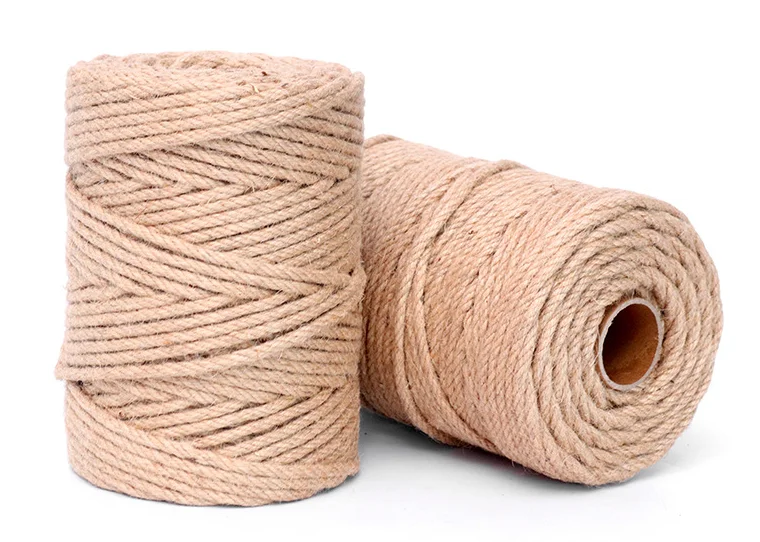 100m per roll spool packaging 100% Natural Hemp twisted Jute ropes for DIY decoration