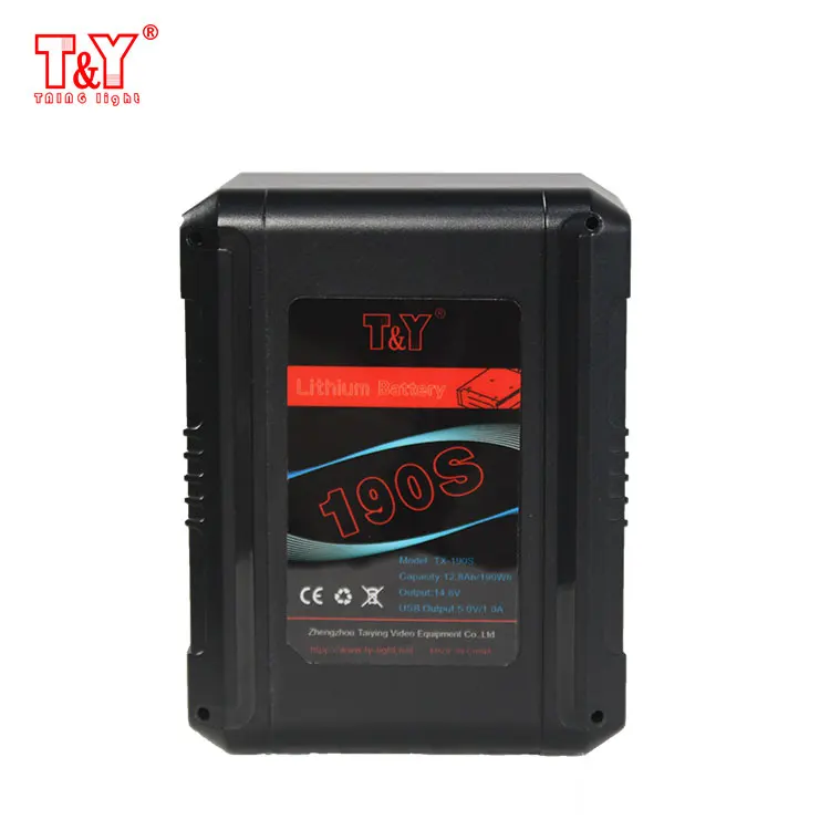 
High power discharge 14.8V 10A compact vmount battery for LED light 