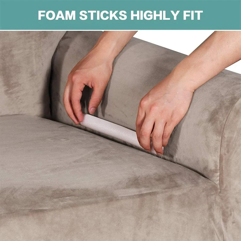 1-Piece Plush Anti-Wrinkle Slip-Resistant Spandex Polyester Stretch Slipcover Protective Fabric Cover 1 4-Seater Sectional Couch