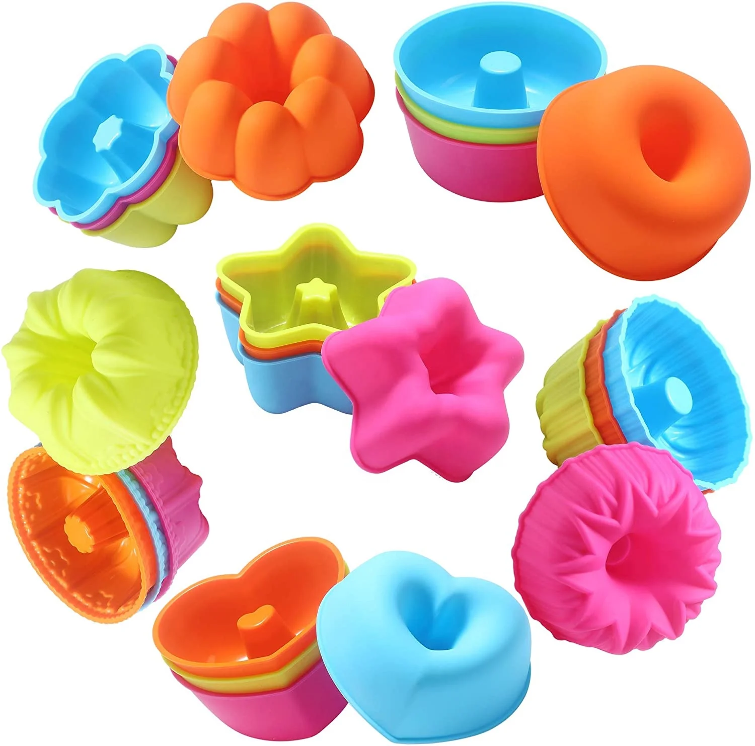 Shapes Silicone Donut Mold Muffin Cups Cake Mold Customized Moulds Cake Tools Washable Wholesale Custom Multi Flower