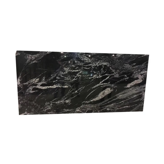 cut to size Chinese cheap natural polished marble tiels black Marble with white veins
