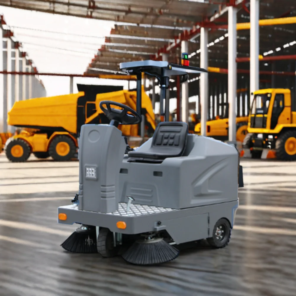 Commercial battery powered ride on sweeper scrubber for road cleaning  mechanical walk behind sweeper