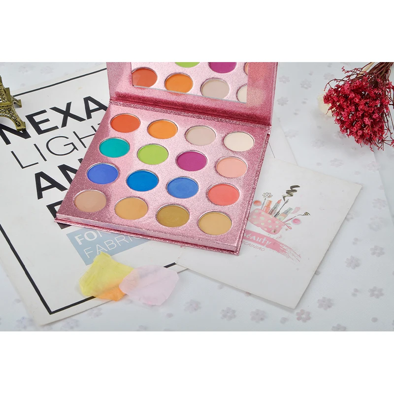 Cosmetics Manufacturers Private Label Wholesales Shimmer  Luxury Cosmetic Makeup High Pigmented 16 colors Eyeshadow Palette
