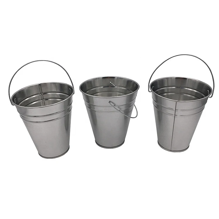 Round 250mL 500mL 1L 5L 10L Beer Wine Champagne Galvanized Tin Pot Soda Cans Ice Metal Bucket