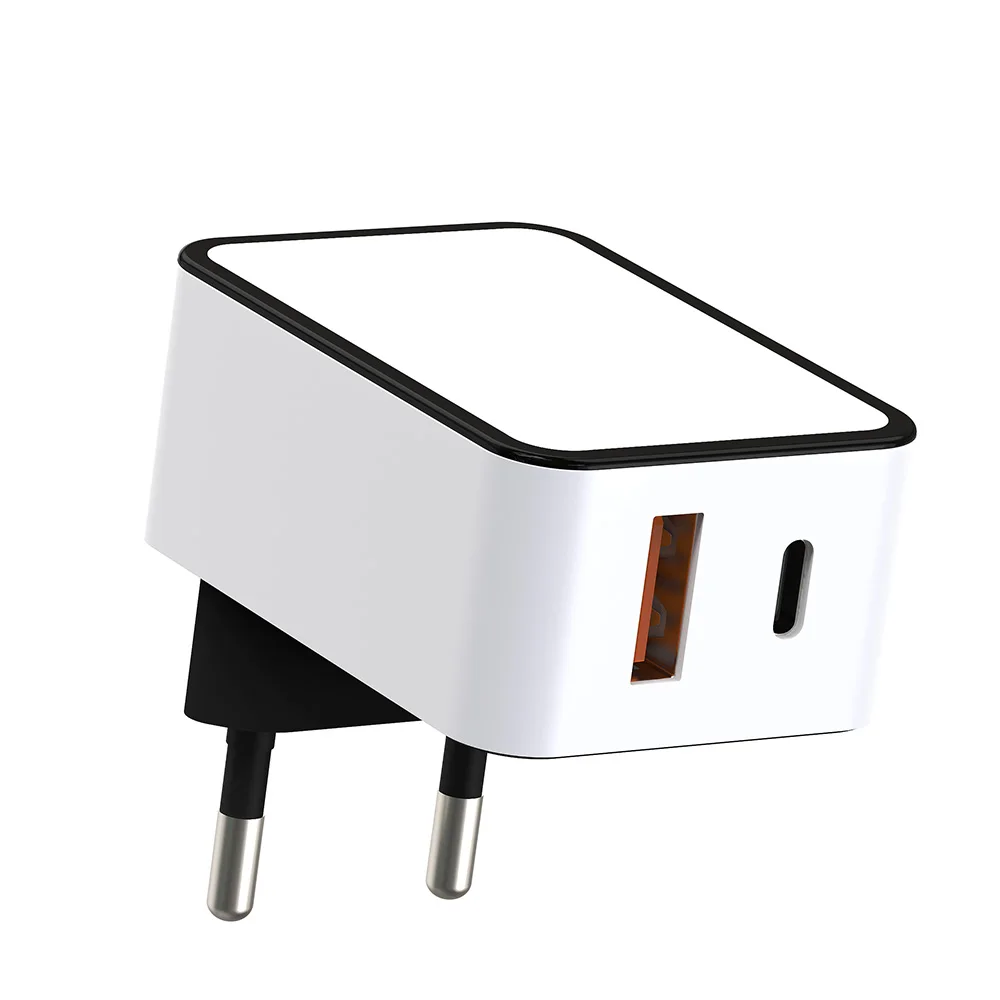 SAA CE KC certificated 5V 3A 9V2.22A 18W 20w USB-C Type C PD Qualcomm quick charge 3.0 fast dual USB wall power adapter charger