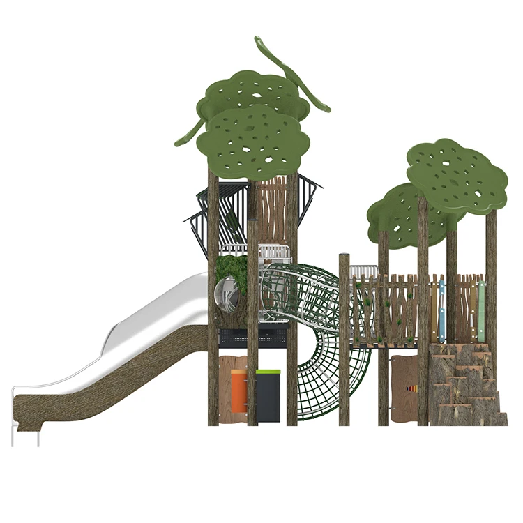 Popular Design Treehouse Tree House Outdoor Tunnel Toyseesaw Amusement Park