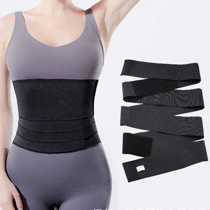 custom bandage tummy belly wrap around waist trainer belt Bands belt waist wrap waist trainer wrap belt