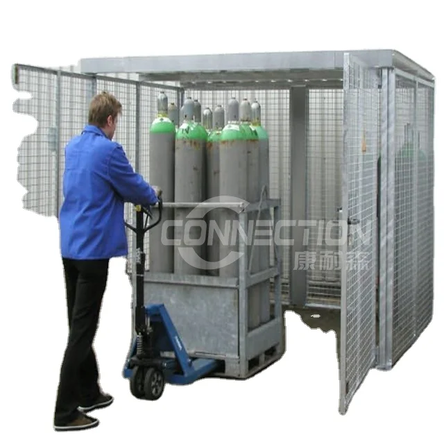 Outdoor -Horizontal Storage Steel & Mesh Gas Cylinder Cage Propane Tank Cages